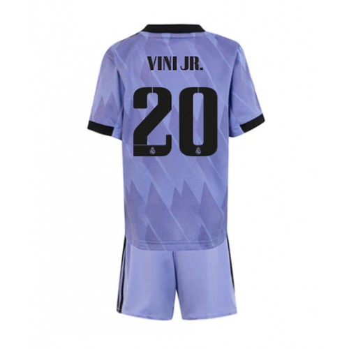 Dres Real Madrid Vinicius Junior #20 Gostujuci za djecu 2022-23 Kratak Rukav (+ kratke hlače)